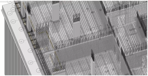 Раздел КР с армированием ЖБК здания, выполненный в nanoCAD BIM Конструкции
