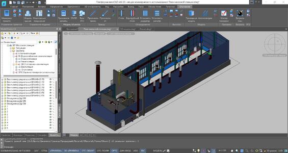 Рис. 21. Просмотр 3D-модели средствами nanoCAD BIM Отопление