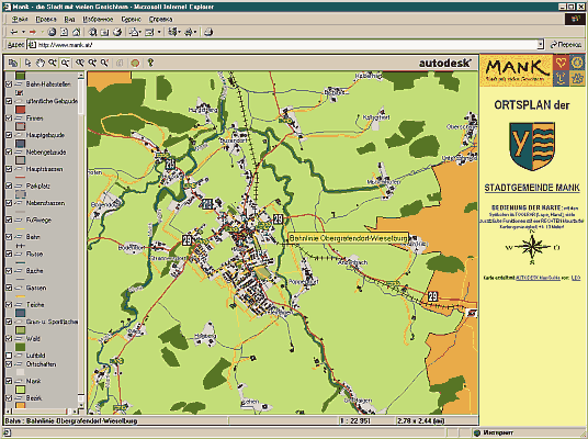 С помощью технологий MapGuide земли Австрии можно посмотреть на любом компьютере, подключенном к Интернет