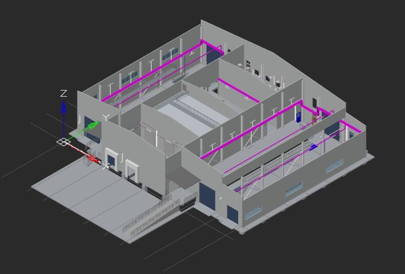 Информационная модель электроснабжения, выполненная в nanoCAD BIM Электро (с архитектурой)