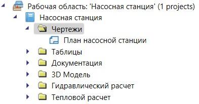 Рис. 5. Структура проекта «Насосная станция»